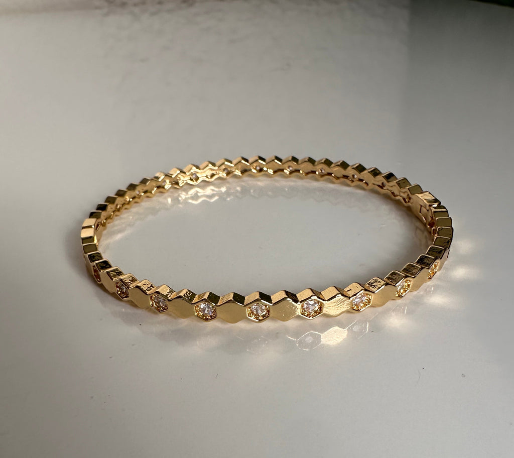 Armreif Set Damen 3er - Silber & Gold Armreifen mit Steinchen