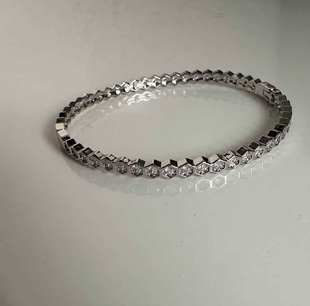 Armreif Set Damen 3er - Silber & Gold Armreifen mit Steinchen