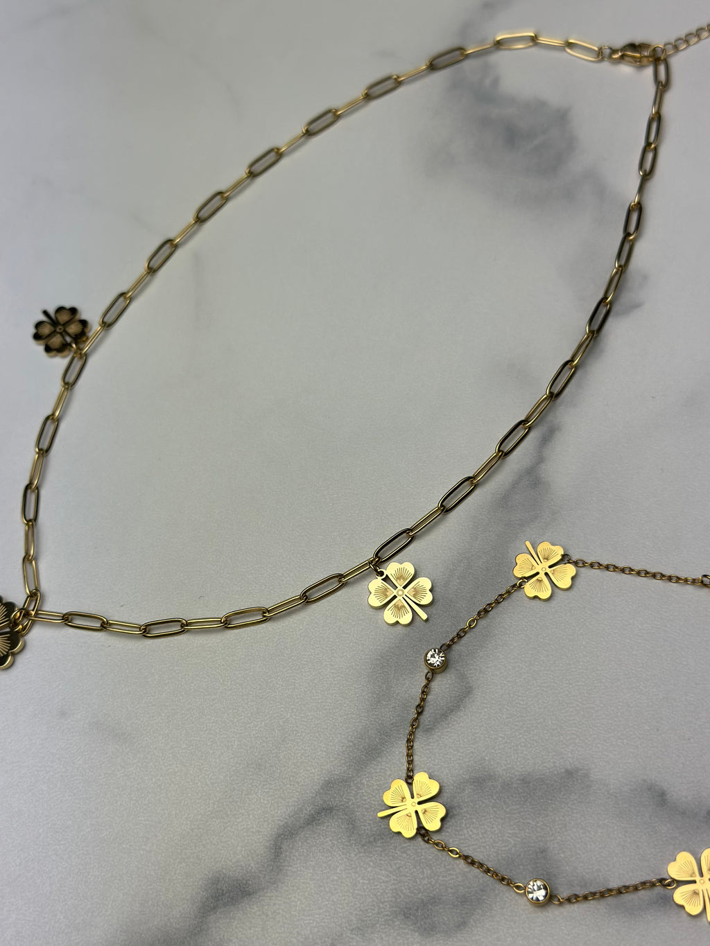 Glücks-Kette mit Kleeblatt - Filigrane Kette für Damen