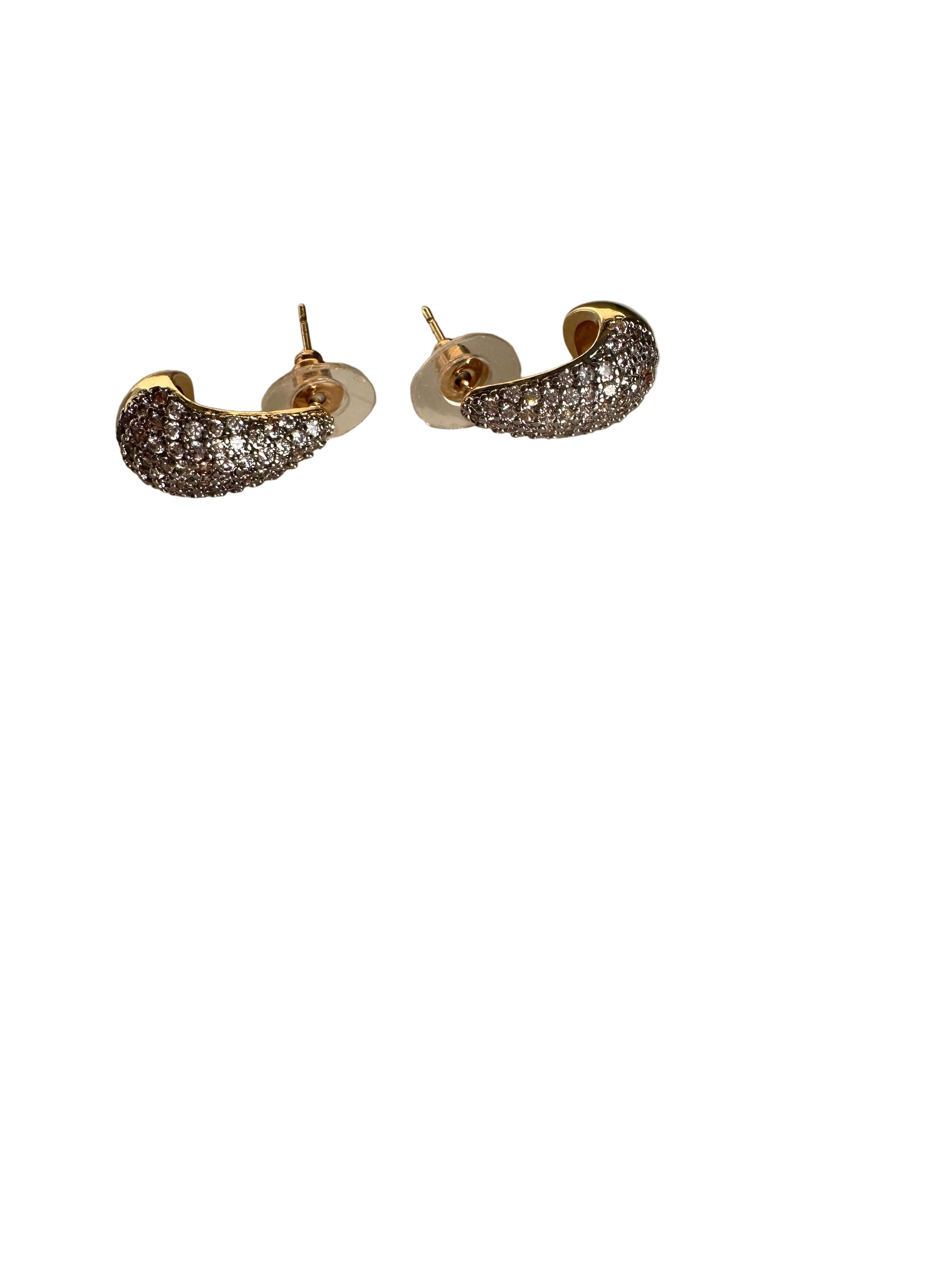 Selina Tropfenohrringe mit Steinchen gold Vorderansicht