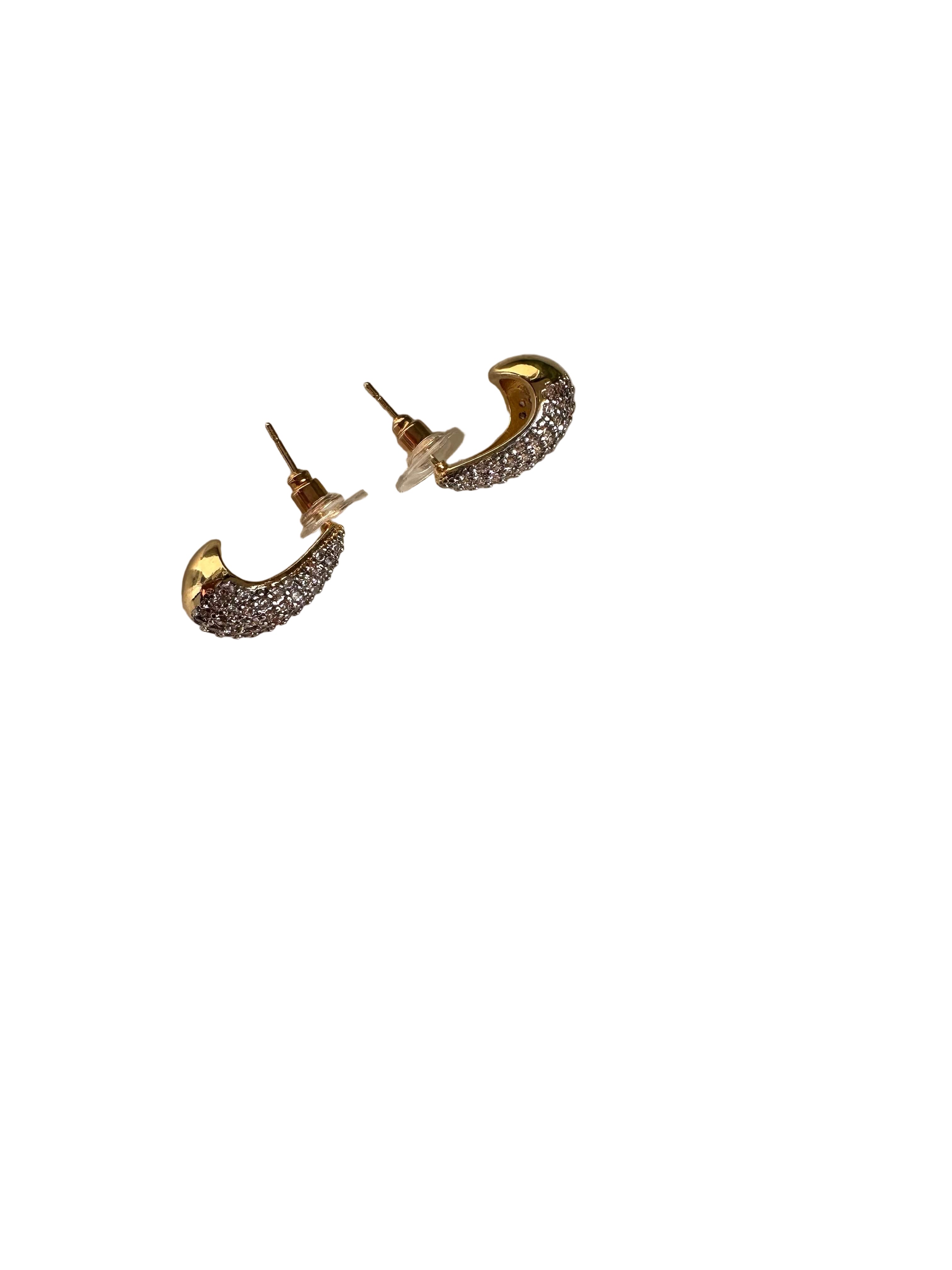 Selina Tropfenohrringe mit Steinchen gold Seitenansicht