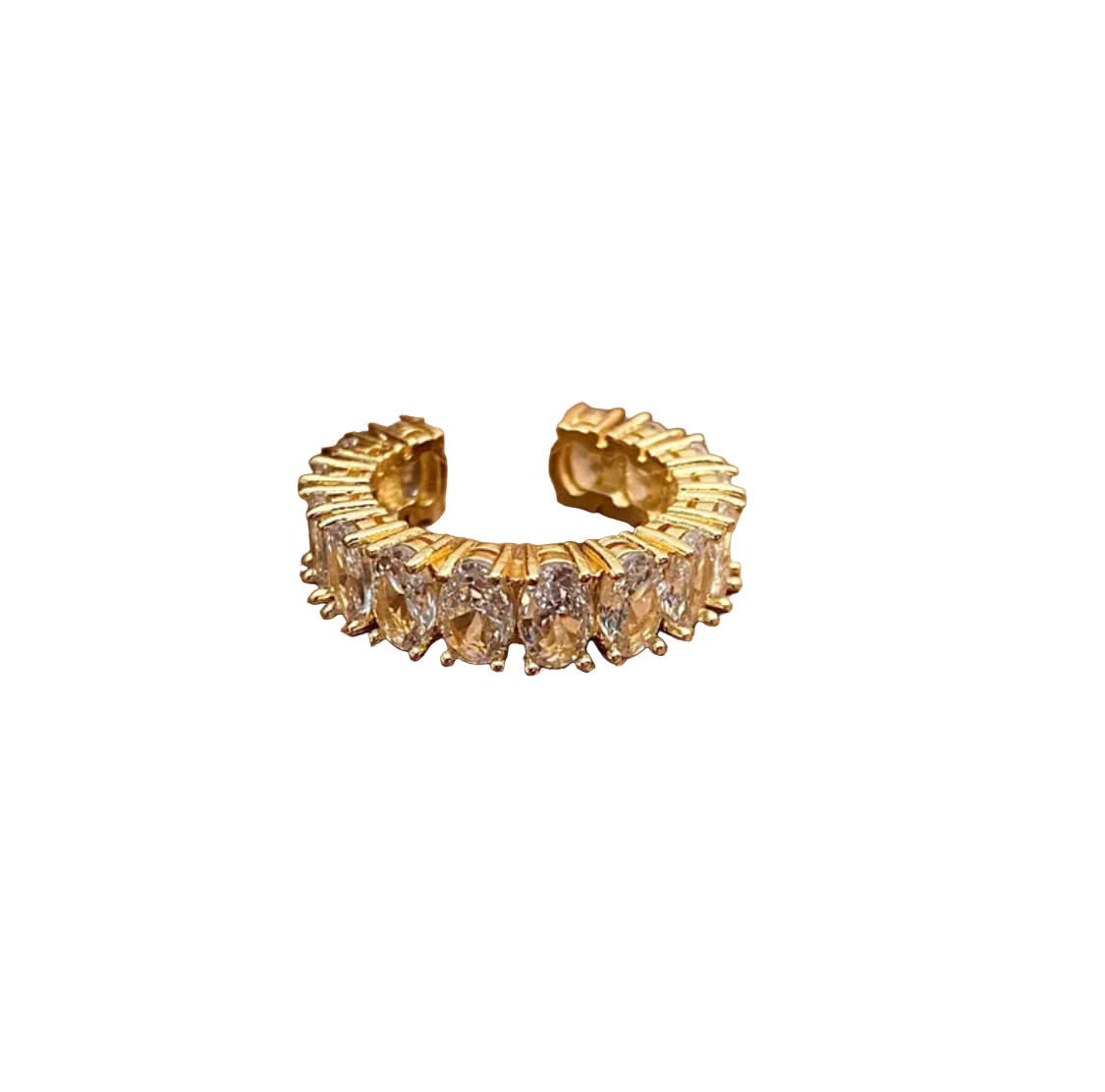 Offener Ring mit Zirkonia Steine -Gold 