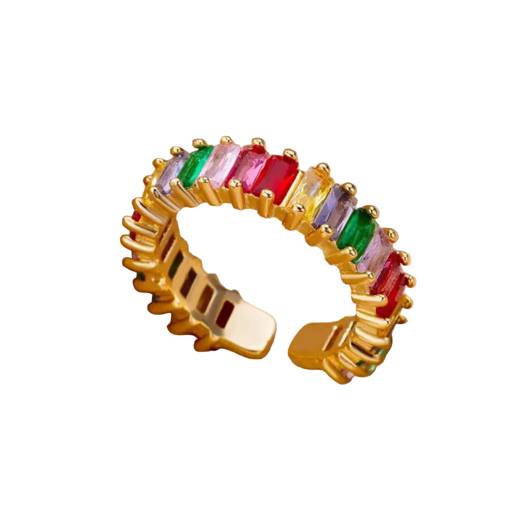 Vergoldeter Ring - bunt