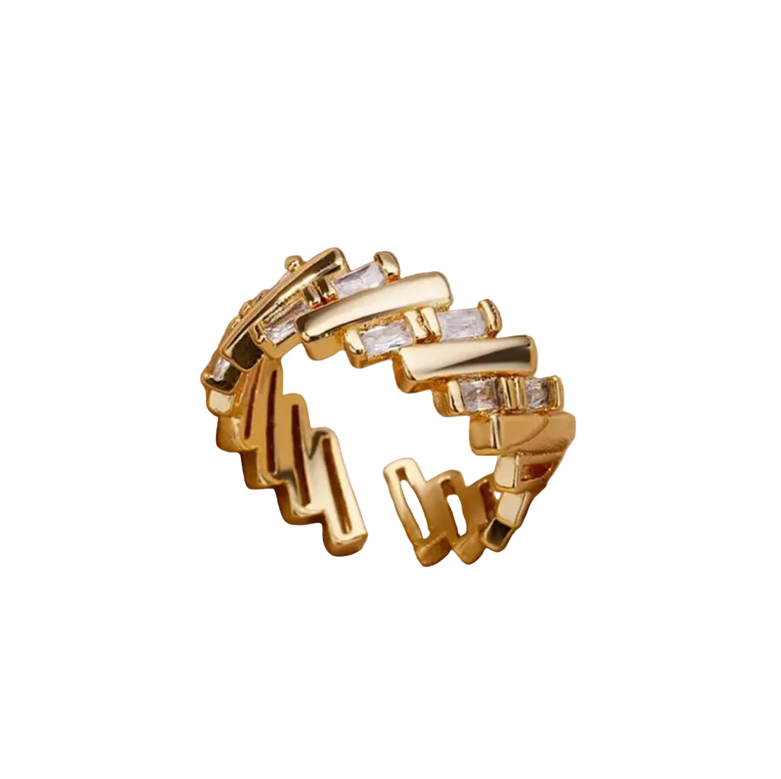 Vergoldeter verstellbarer Edelstahlring Damen Modeschmuck elegant zeitlos