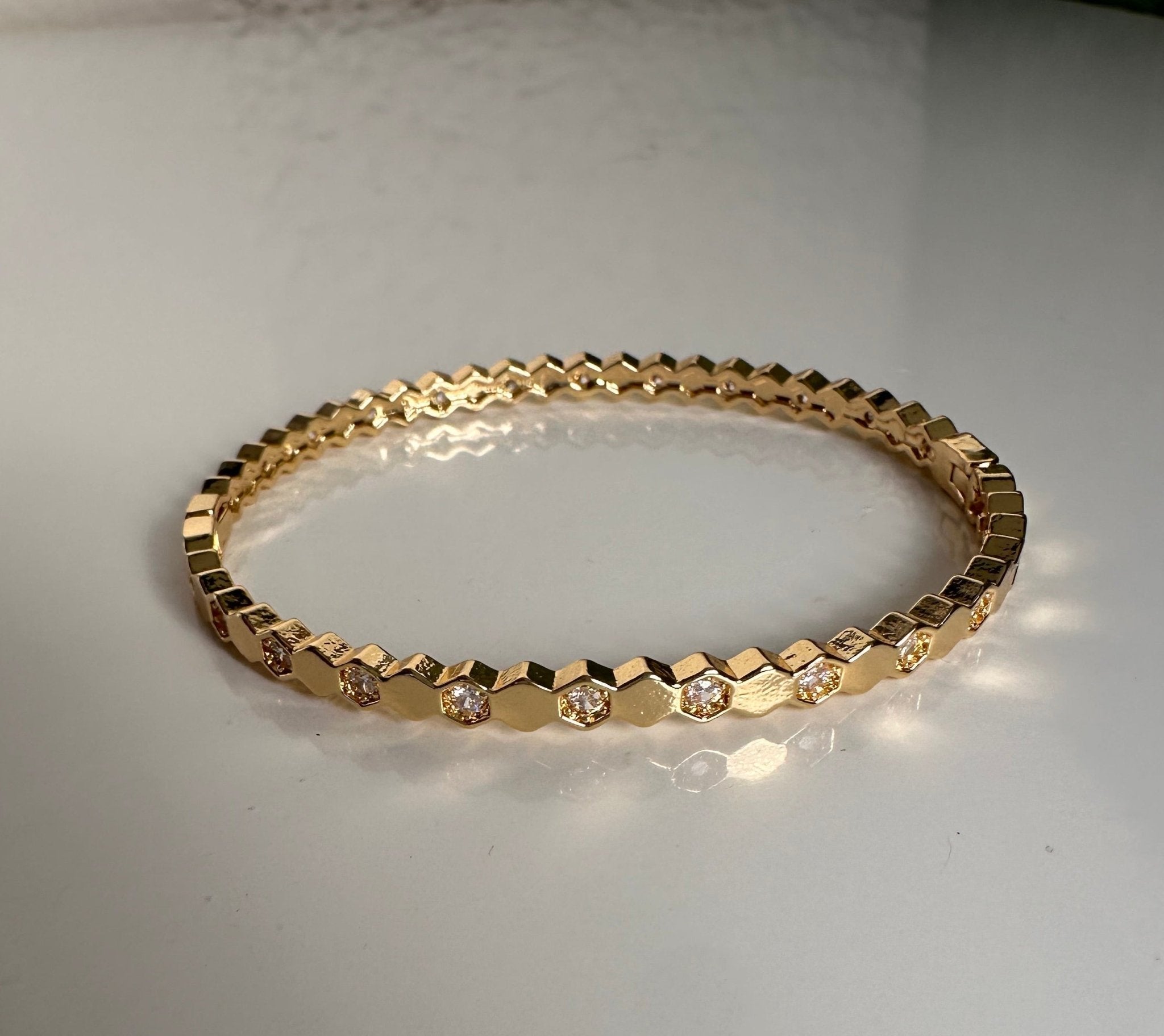 Armreif Set Damen 3er - Silber & Gold Armreifen mit Steinchen