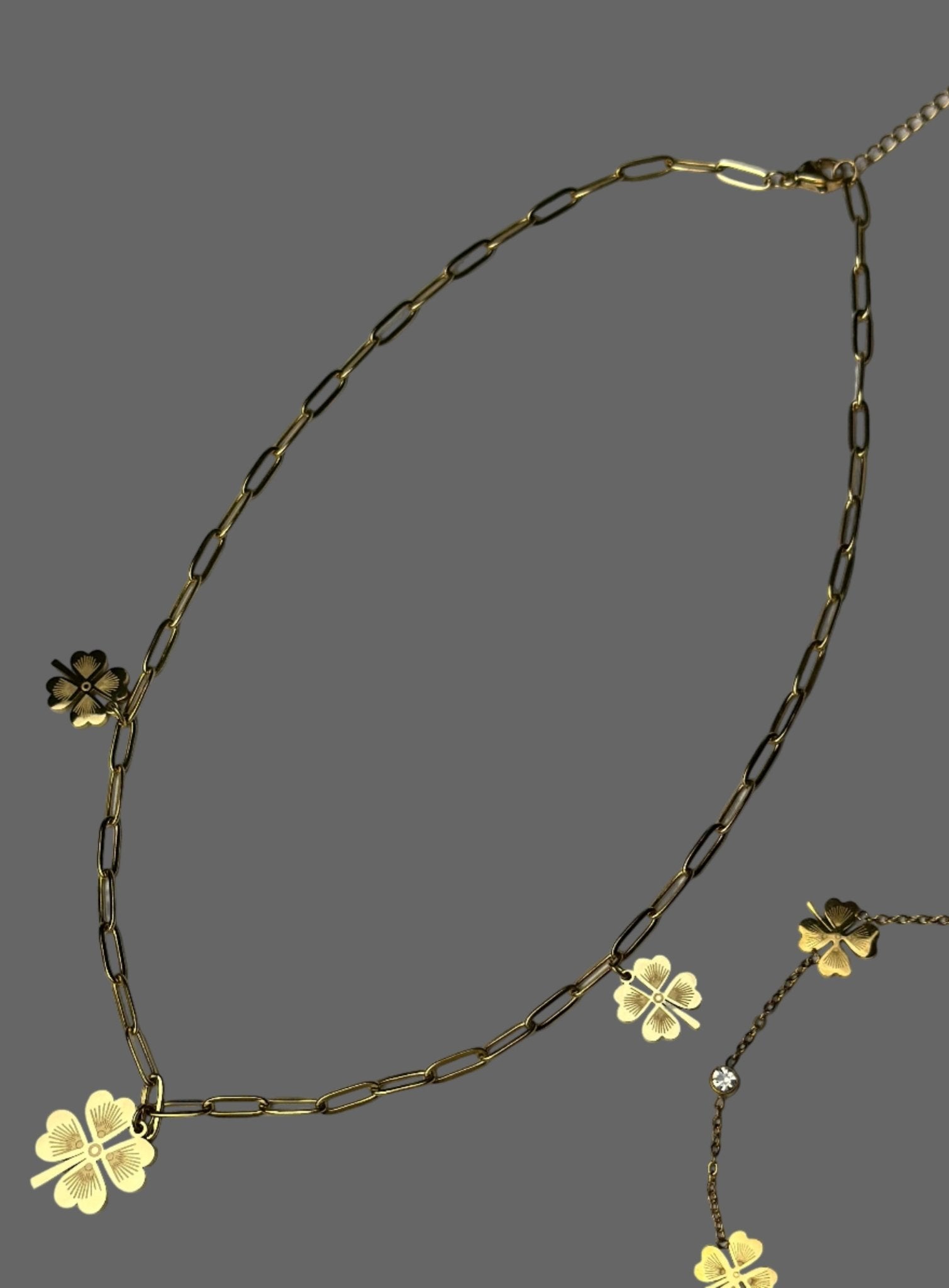 Glücks-Kette mit Kleeblatt - Filigrane Kette für Damen