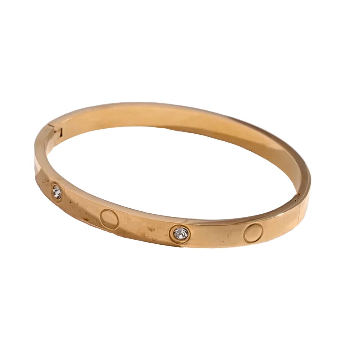 Vergoldetes Love Bracelet mit schlichtem, modernem Design.
