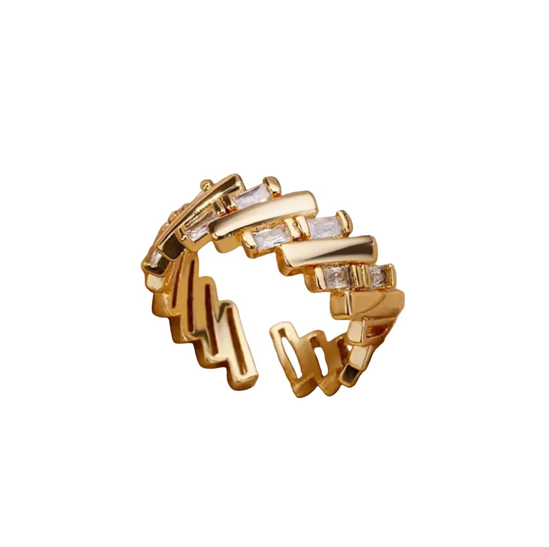 Vergoldeter verstellbarer Edelstahlring Damen Modeschmuck elegant zeitlos