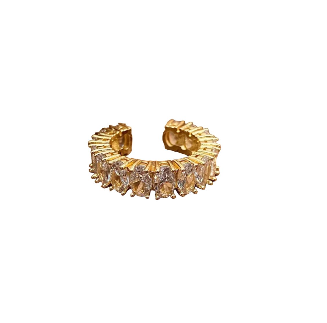 Offener Ring mit Zirkonia Steine -Gold 